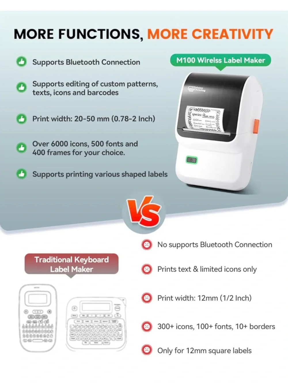 Label Maker Machine with Tape, Bluetooth Label Printer